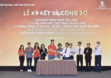 BỘ VĂN HÓA, THỂ THAO VÀ DU LỊCH VÀ SABECO CÔNG BỐ CHƯƠNG TRÌNH HỢP TÁC NĂM 2022, RA MẮT CHƯƠNG TRÌNH “VIỆT NAM THẮNG VÀNG”
